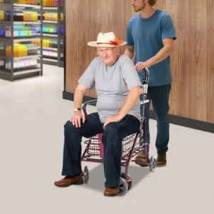 Foldable Rolling Walker with Seat for Seniors
